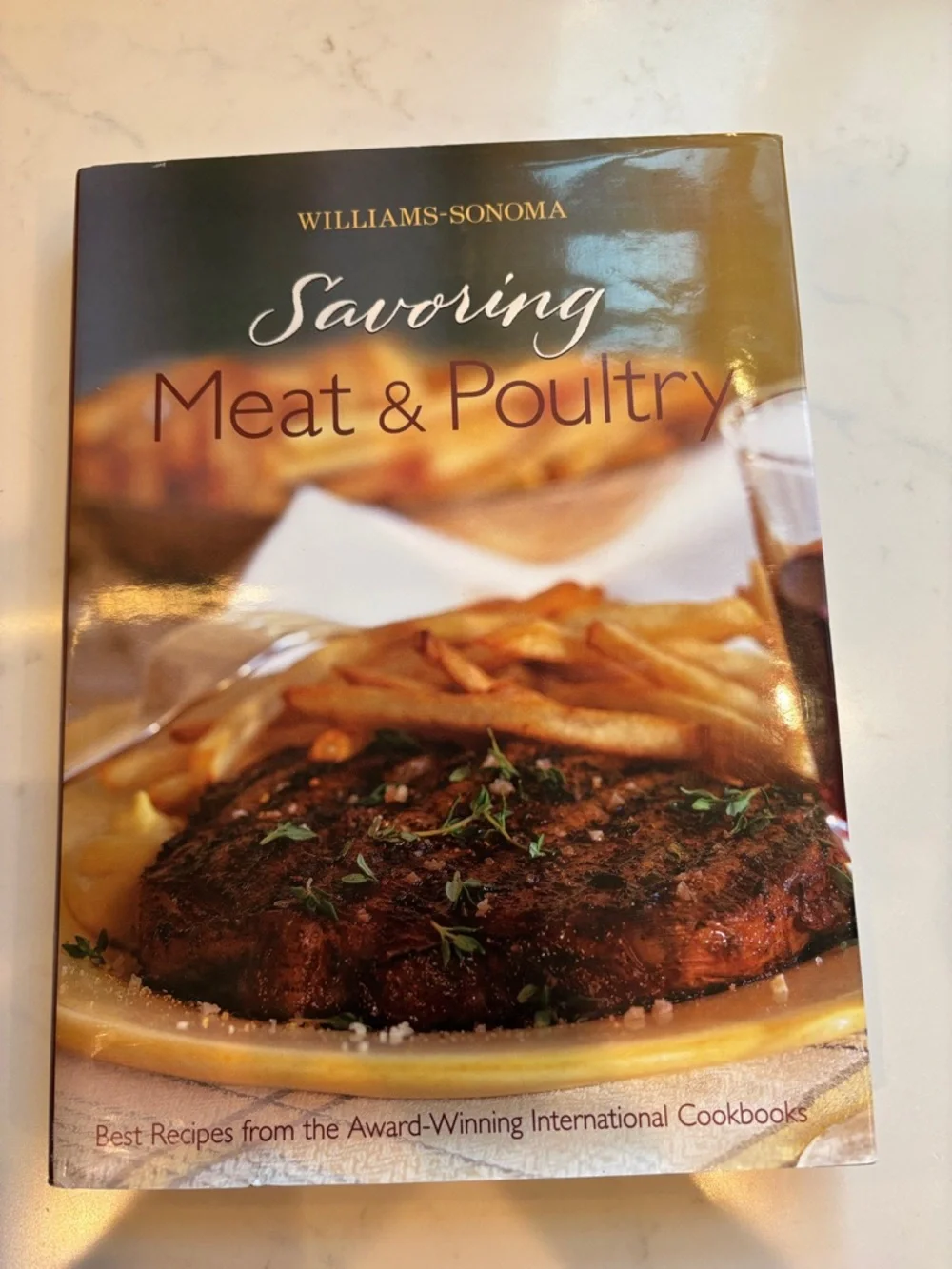 Williams-Sonoma Savoring Meat & Poultry Cookbook - Brown and Gold Cover
